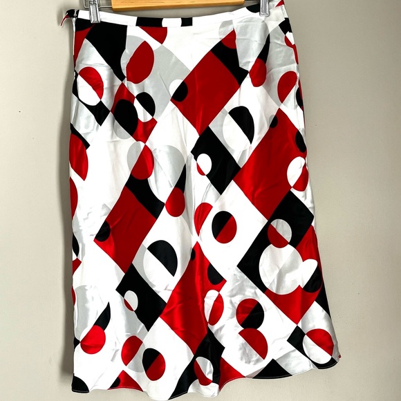 Grace Dane Lewis 100% silk Abstract a-line Skirt sz 10 - Picture 5 of 9
